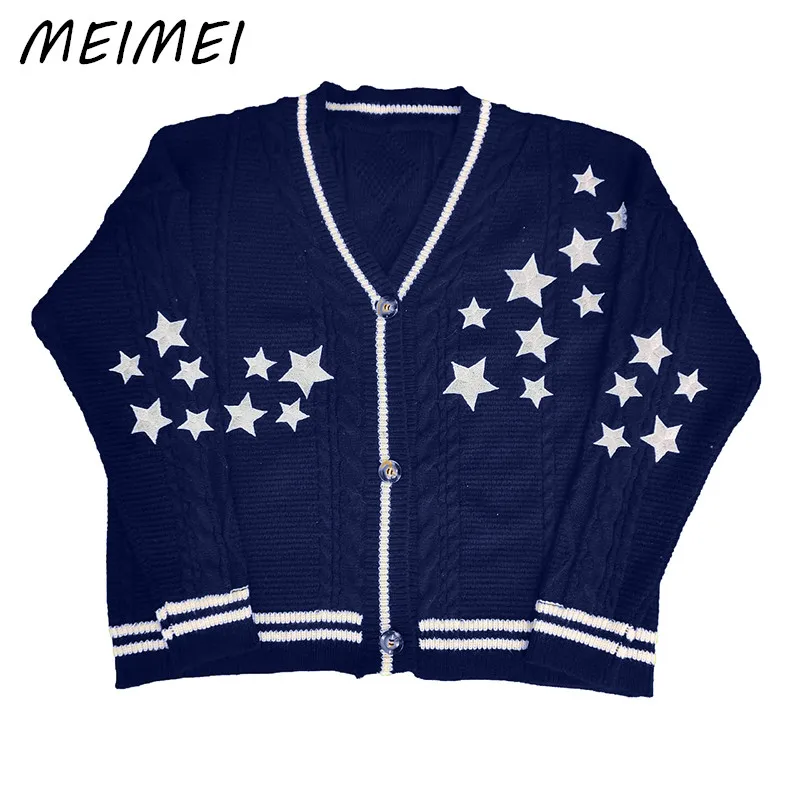 Spring Star Embroidered Knit Botton Up Folk Cardigan Y2k Starry Sky V-neck Single Breasted Casual Loose Women Sweater Cardigans
Spring Star Embroidered Knit Botton Up Folk Cardigan Y2k Starry Sky V-neck Single Breasted Casual Loose Women Sweater Cardigans