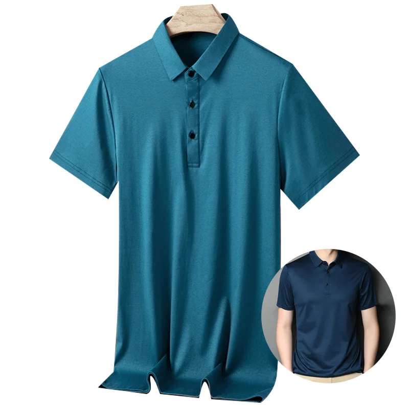 

Brand Mercerized Cotton Polo T Shirt For Men White Green Short Sleeve Tee Polos Para Hombre Slim Fit Sports Shirts Man Golf Wear