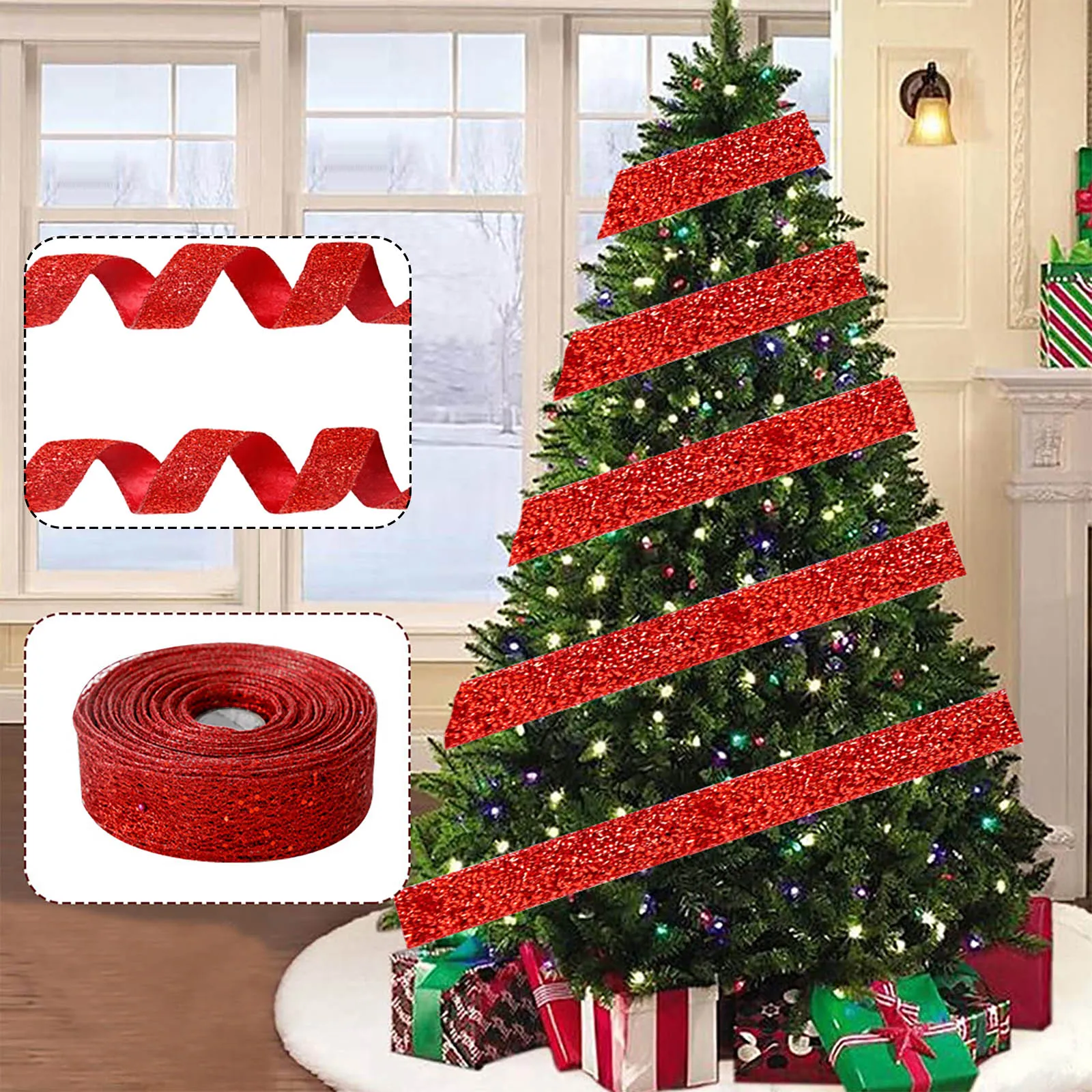 Лента с блестками для украшения рождественской вечеринки, 2 м
Лента с блестками для украшения рождественской вечеринки, 2 м