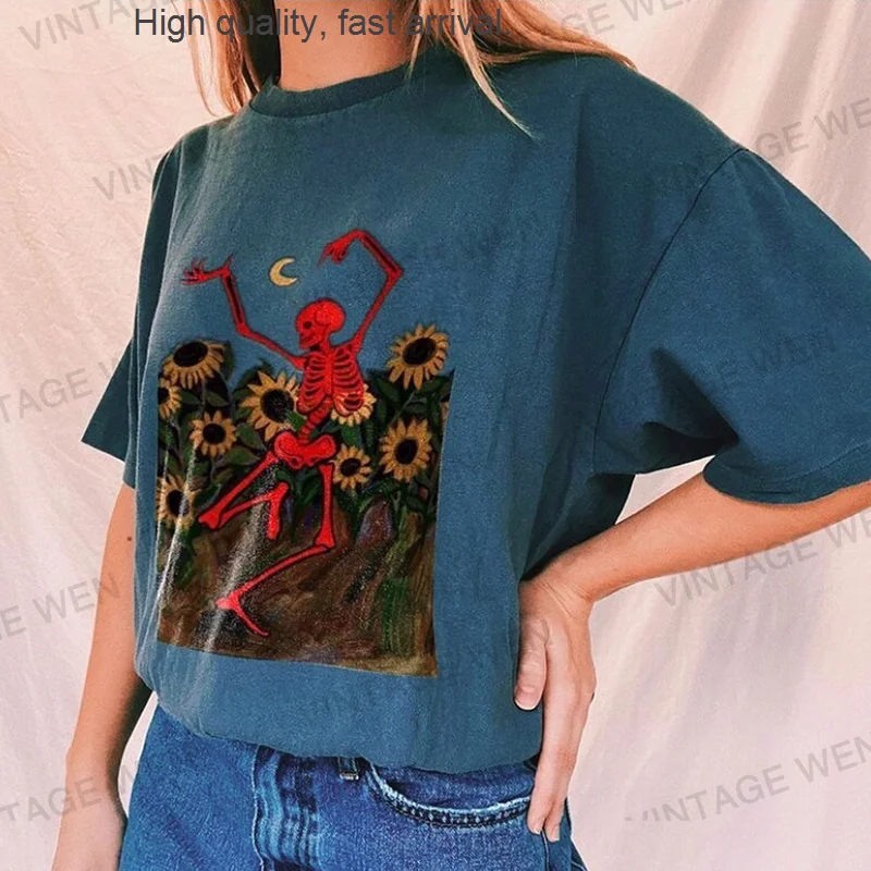 Blue Retro Dark Niche Printed Short-Sleeved T-shirt Women's Fashionable Top woman tshirts clothes Blue Women's top
Blue Retro Dark Niche Printed Short-Sleeved T-shirt Women's Fashionable Top woman tshirts clothes Blue Women's top