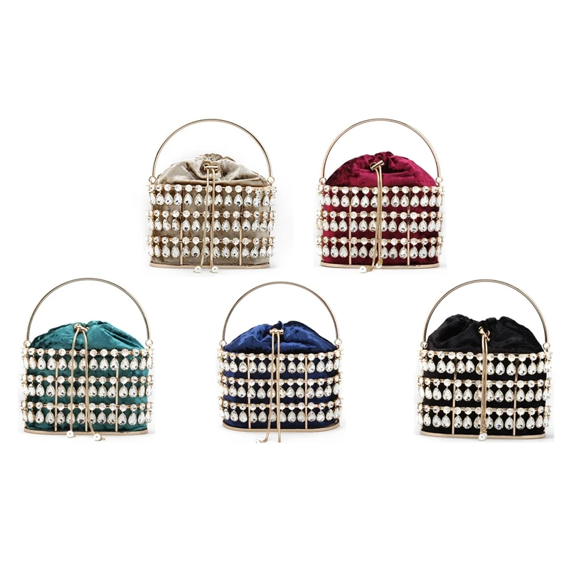 Luxury Diamond Party Mini Handbag Wedding Clutch Evening Clutch Ladies Metal Hollow Cage Bucket Bag
Luxury Diamond Party Mini Handbag Wedding Clutch Evening Clutch Ladies Metal Hollow Cage Bucket Bag