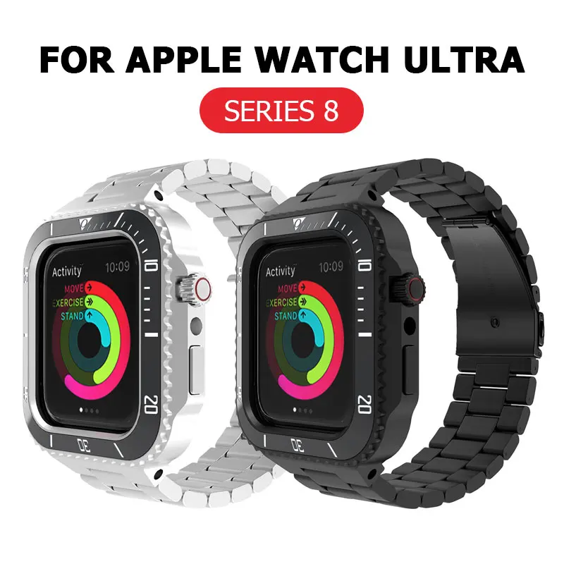 Modification Kit Stainless Steel Metal Frame Case Apple Watch 8 Ultra 45mm Strap for iWatch Series 7 6 5 4 SE 44mm Rubber Strap
Modification Kit Stainless Steel Metal Frame Case Apple Watch 8 Ultra 45mm Strap for iWatch Series 7 6 5 4 SE 44mm Rubber Strap