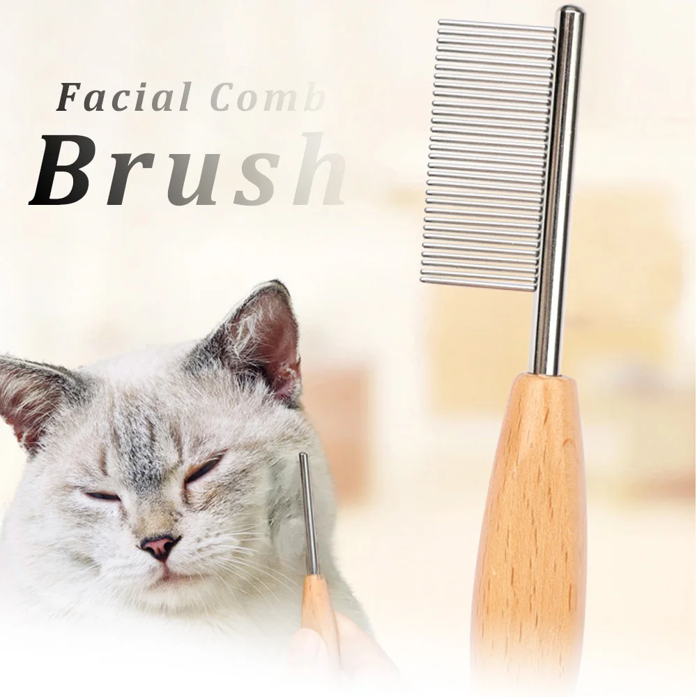 

Cat Dog Facial Hair Cleaning Mini Comb Pet Grooming Brush Dense Tooth Puppy Kitten Small Comb Stainless Steel Pets Accessories