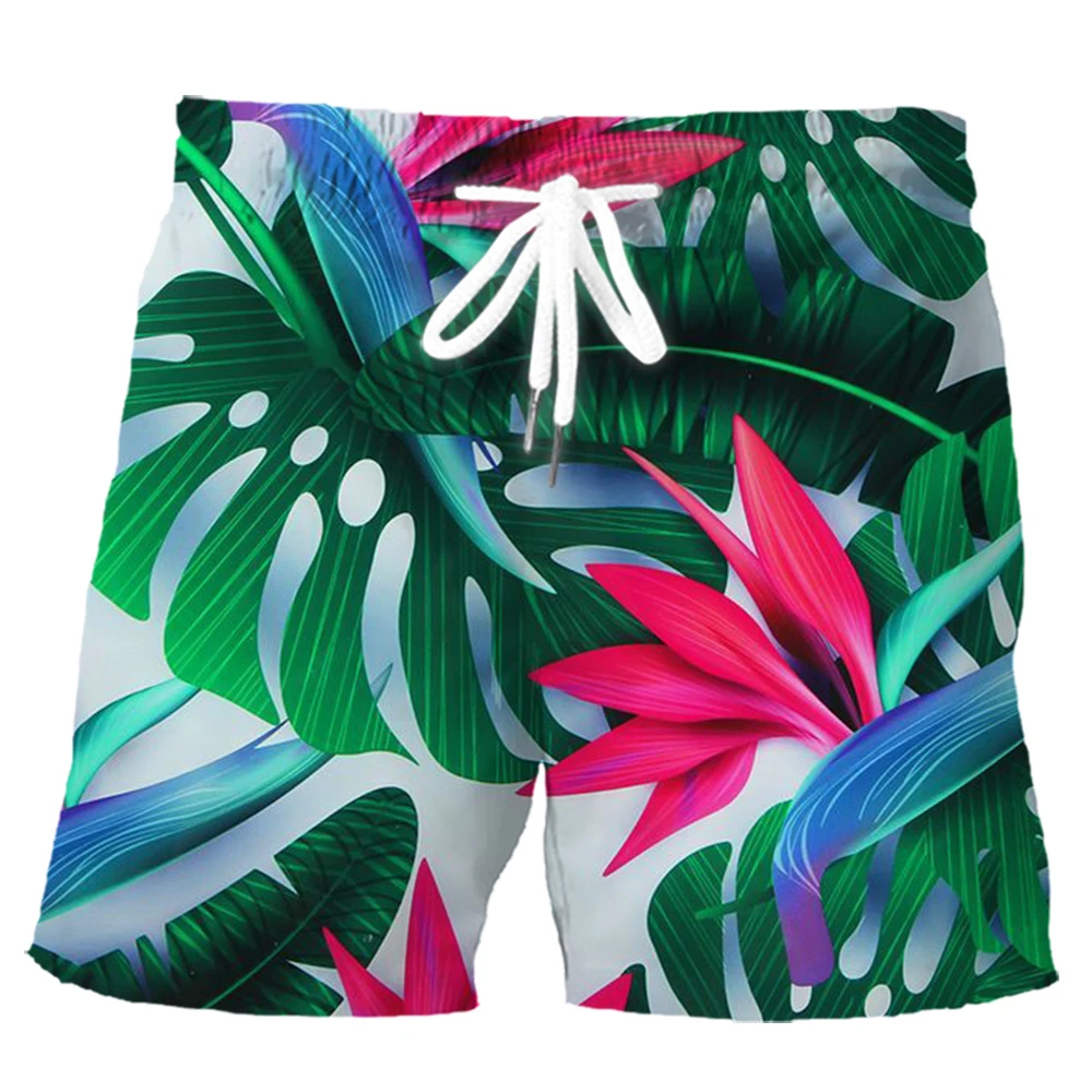 

HX Hawaiian Beach Shorts Polynesian Leaf Floral 3D Printed Board Shorts Fashion Men Clothing Ropa Hombre Dropshipping