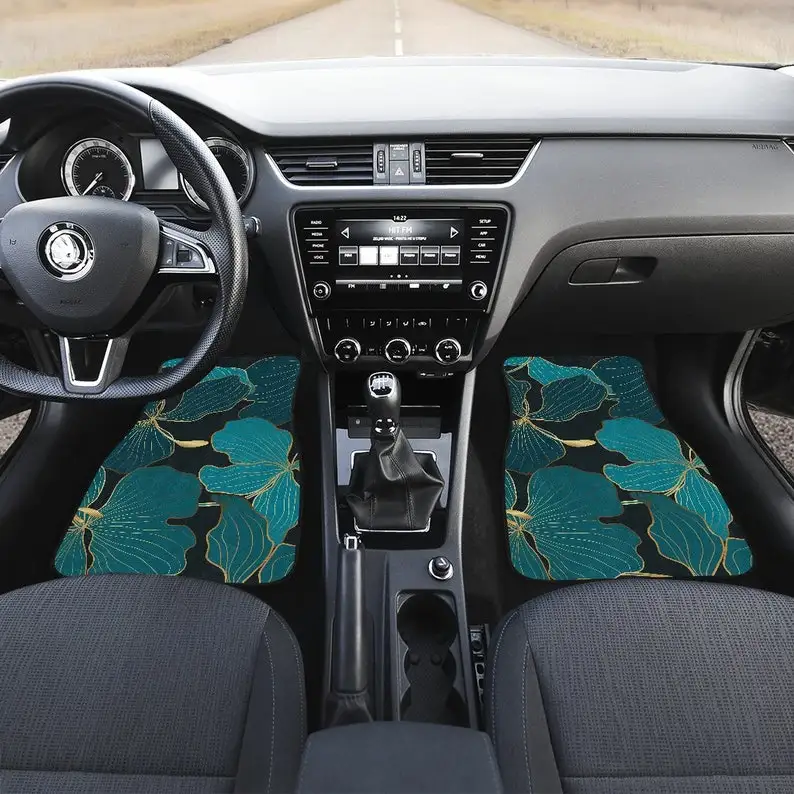 Black Torquoise Floral Flowers Car Floor Mats Set, Front and Back Floor Mats for Car, Car Accessories
Black Torquoise Floral Flowers Car Floor Mats Set, Front and Back Floor Mats for Car, Car Accessories