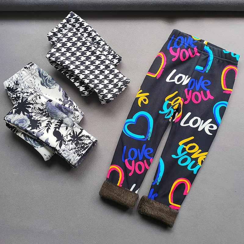 Children Plus Velvet Leggings Floral Printing Cartoon Autumn Winter Kids Girls Pants Warm Elastic Slim Girl Trousers
Children Plus Velvet Leggings Floral Printing Cartoon Autumn Winter Kids Girls Pants Warm Elastic Slim Girl Trousers