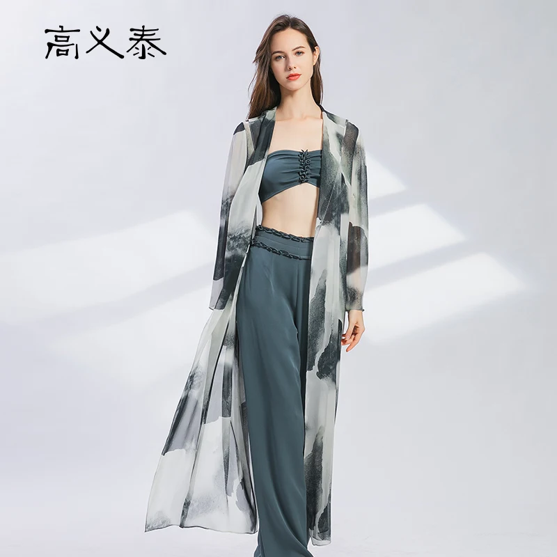 High End 100% Silk Tie-dye Georgette Scarf Collar Bubble Long-sleeved Tie Ruffled Design Long Cardigan Women Coats Autumn FY029
High End 100% Silk Tie-dye Georgette Scarf Collar Bubble Long-sleeved Tie Ruffled Design Long Cardigan Women Coats Autumn FY029