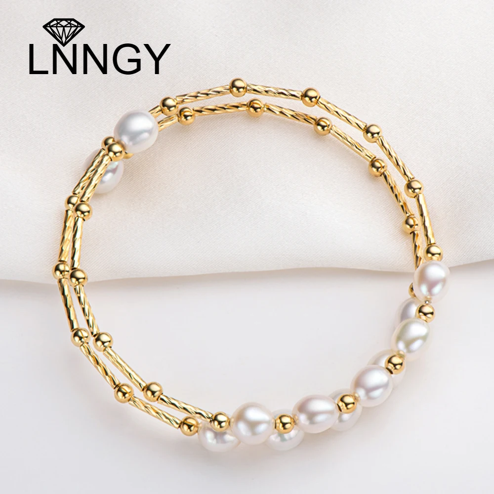Lnngy Fashion 14K Gold Filled Charm Bracelet Bangle for Women 100% Natural Freshwater Pearl Twisted Bracelet Elegant Gifts
Lnngy Fashion 14K Gold Filled Charm Bracelet Bangle for Women 100% Natural Freshwater Pearl Twisted Bracelet Elegant Gifts