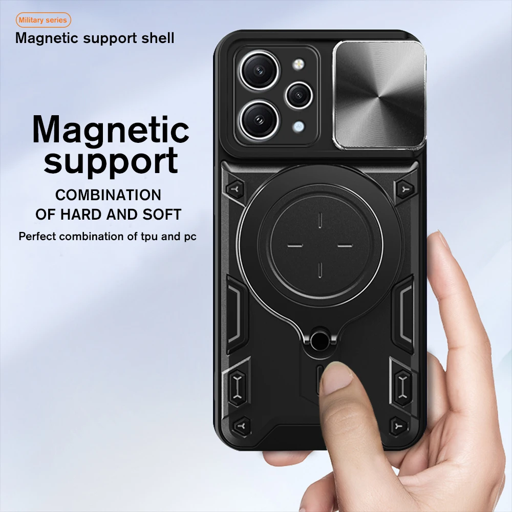 For Xiaomi Redmi 12 Case Slide Camera Protect Armor Coque Redmi12 4G 23053RN02A 6.79" Redmy 12 Car Magnetic Holder Stand Cover
For Xiaomi Redmi 12 Case Slide Camera Protect Armor Coque Redmi12 4G 23053RN02A 6.79" Redmy 12 Car Magnetic Holder Stand Cover