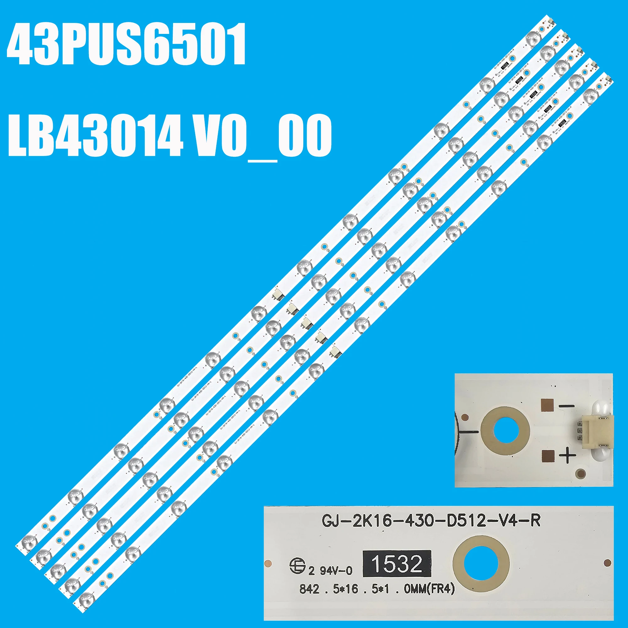 Светодиодная лента LB43014 V0_00 для телевизора Philips 
Светодиодная лента LB43014 V0_00 для телевизора Philips