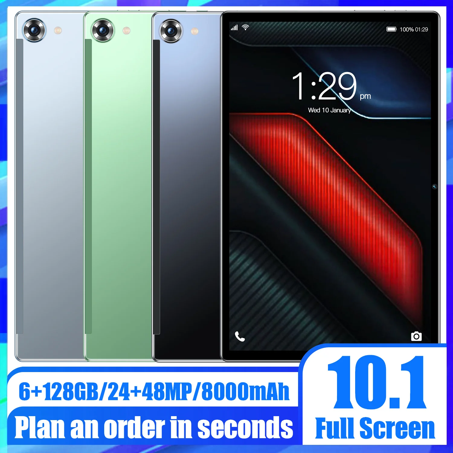 Планшет Android 12, 10,1 дюйма, 6 ГБ, 128 ГБ, дисплей 120 Гц, 4 стереодинамика, 8000 мАч, планшет MI 5 
Планшет Android 12, 10,1 дюйма, 6 ГБ, 128 ГБ, дисплей 120 Гц, 4 стереодинамика, 8000 мАч, планшет MI 5