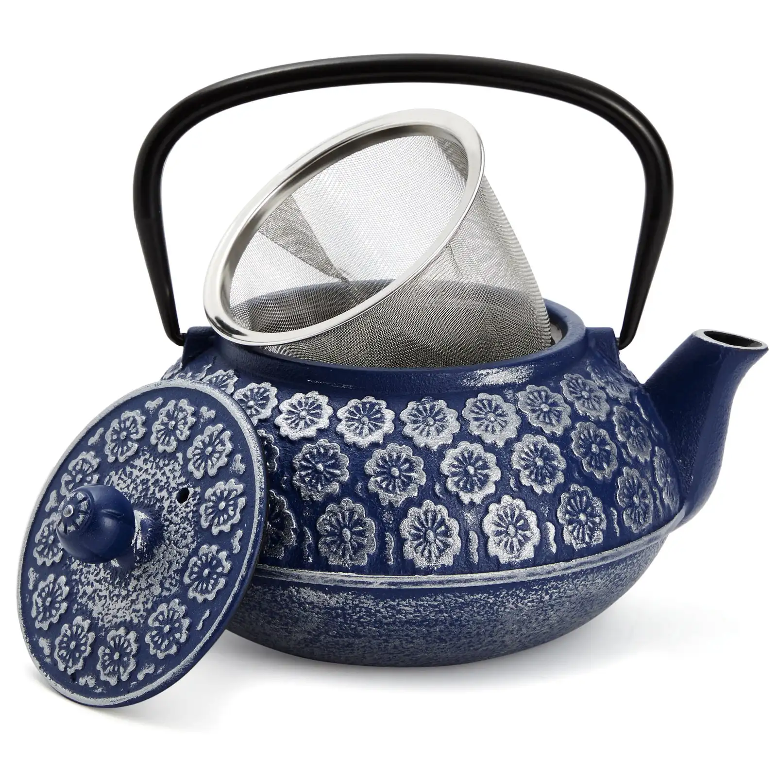 Blue Cast Iron Chinese Teapot with Infuser for Loose Leaf Tea, Includes Handle and Removable Lid, 34oz
Blue Cast Iron Chinese Teapot with Infuser for Loose Leaf Tea, Includes Handle and Removable Lid, 34oz