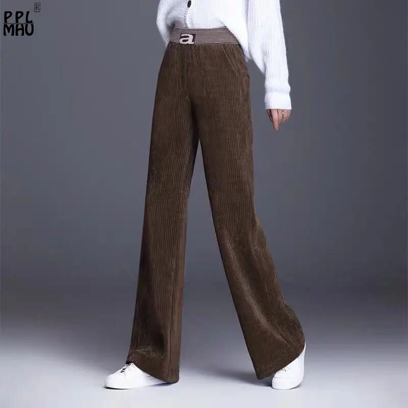 Corduroy Winter Pant Elegant Patchwork Warm Wide Leg Pants Loose Elastic Waist Trousers Women Thick Faux Cashmere Flare Pants
Corduroy Winter Pant Elegant Patchwork Warm Wide Leg Pants Loose Elastic Waist Trousers Women Thick Faux Cashmere Flare Pants