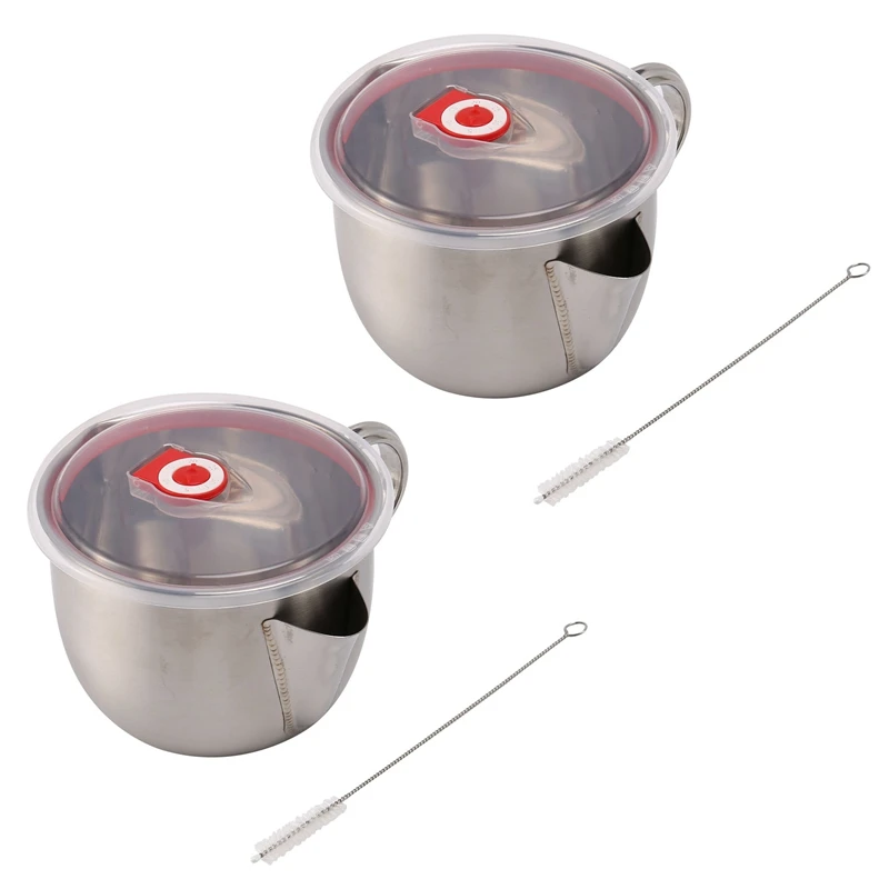 2X 1000Ml Multifunction 304 Stainless Steel Gravy Oil Soup Fat Separator Grease Oiler Filter Strainer Bowl
2X 1000Ml Multifunction 304 Stainless Steel Gravy Oil Soup Fat Separator Grease Oiler Filter Strainer Bowl