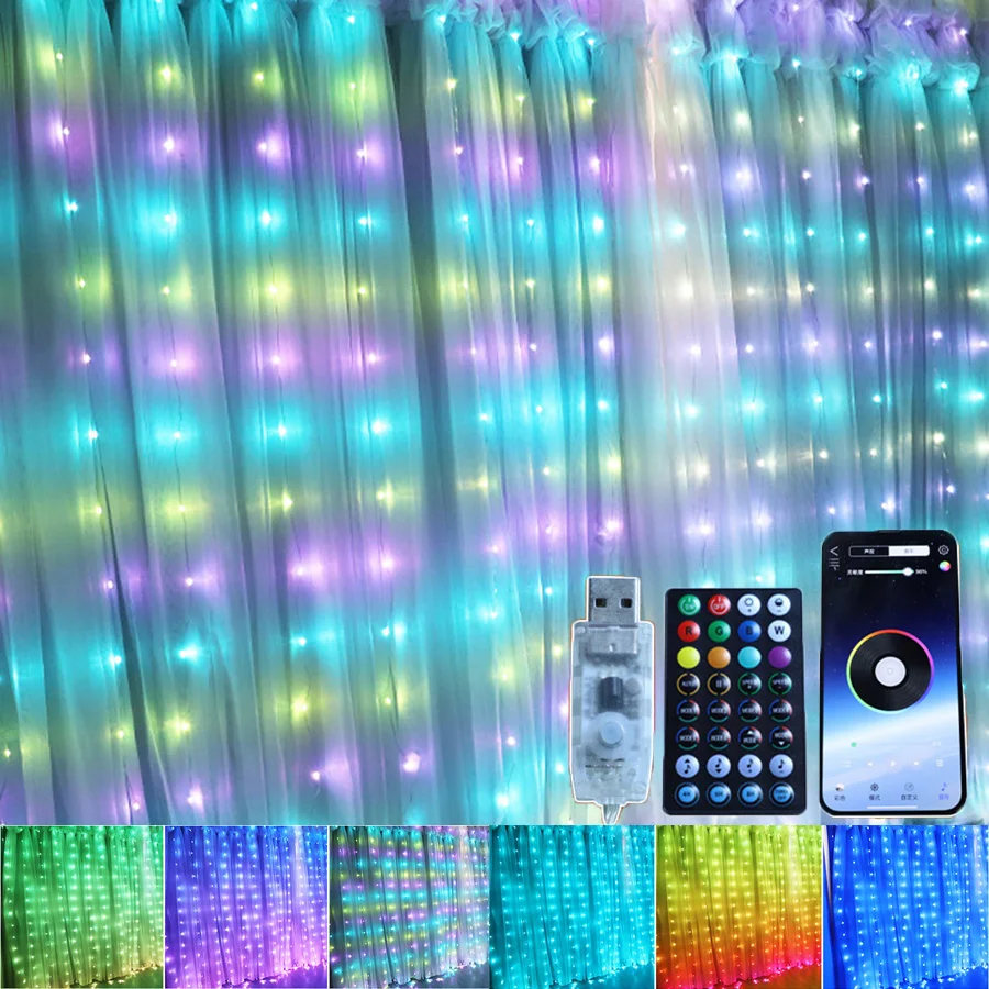 Color Changing Window Curtain Lights 3x3M 300 Led USB Powered Hanging String Light with Remote Control for Bedroom Weddings Wall
Color Changing Window Curtain Lights 3x3M 300 Led USB Powered Hanging String Light with Remote Control for Bedroom Weddings Wall