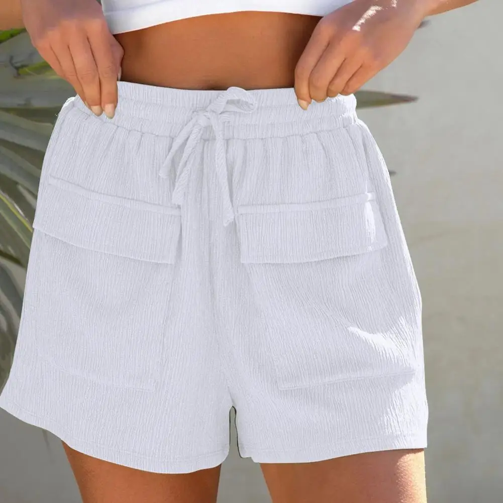 Women Casual Shorts Breathable Elastic Waist Drawstring Solid Color Pockets Womenswear Loose Ladies Summer Sports Short Pants Tr
Women Casual Shorts Breathable Elastic Waist Drawstring Solid Color Pockets Womenswear Loose Ladies Summer Sports Short Pants Tr