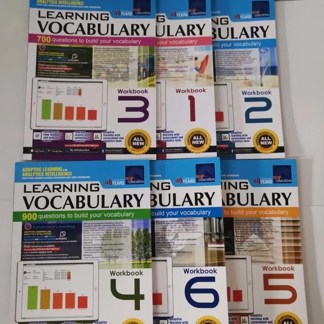 6 Books/Set of Singapore's Vocabulary of SAP Learning Vocabulary 1-6st Grade English Books for 8-12 Years Homework Educational
6 Books/Set of Singapore's Vocabulary of SAP Learning Vocabulary 1-6st Grade English Books for 8-12 Years Homework Educational