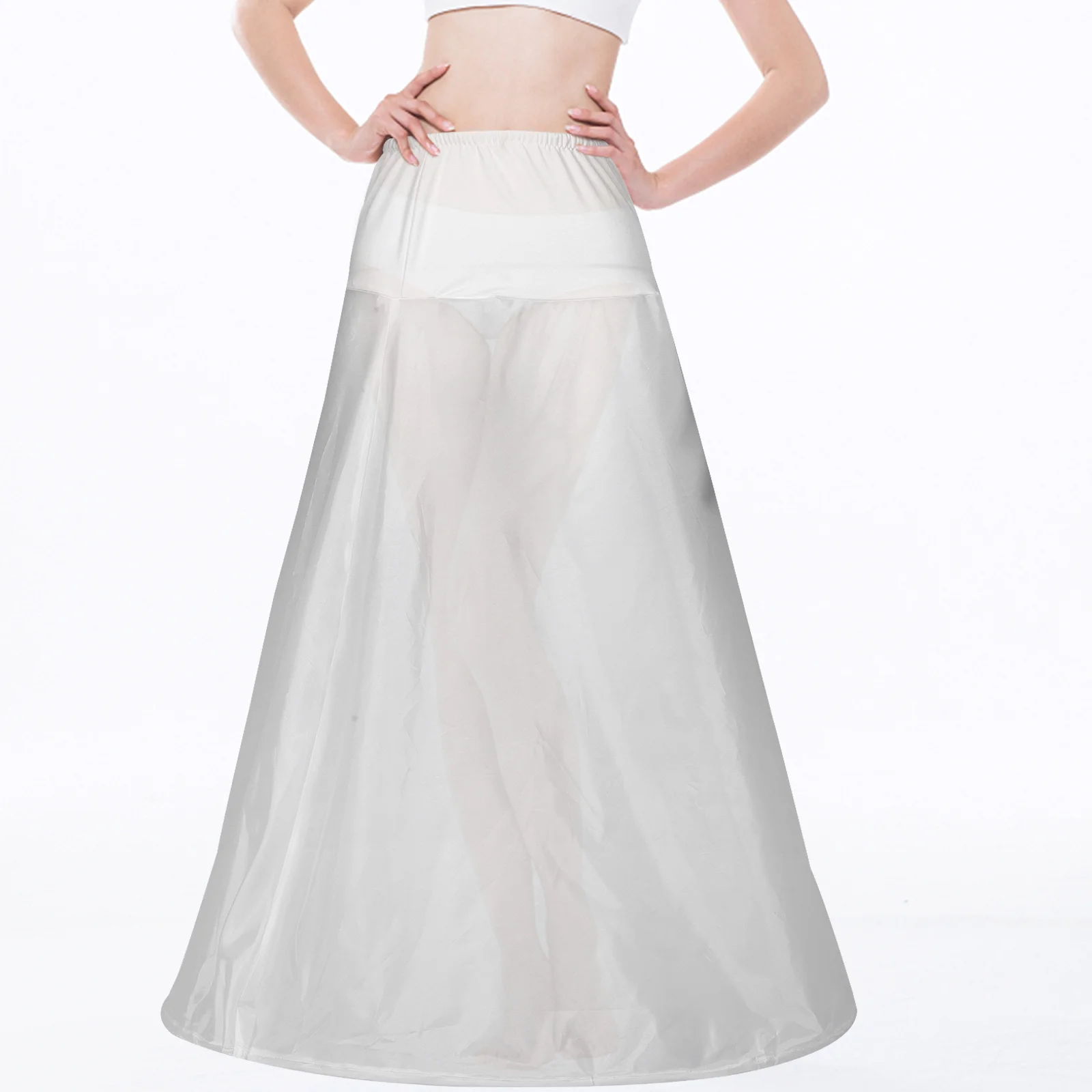 

A Line Skirt White Bridal Dress Wedding Petticoat Ruffles Elastic Fabric Underskirt Women's Crinoline Petticoats