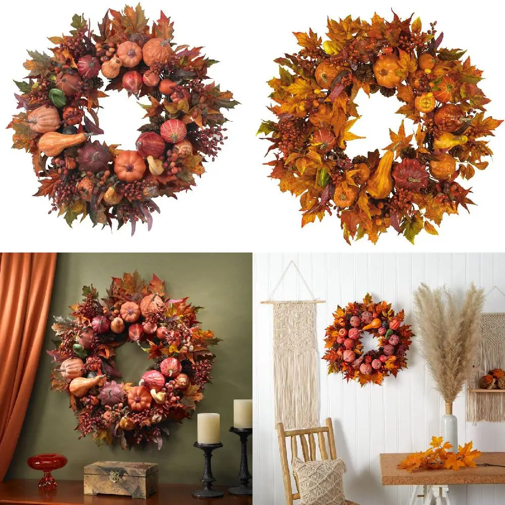Leaves Beautiful Harvest Orange Artificial Flowers Wreath - Fresh, Colorful & Decorative Leaves for Home Decor & Celebration.
Leaves Beautiful Harvest Orange Artificial Flowers Wreath - Fresh, Colorful & Decorative Leaves for Home Decor & Celebration.