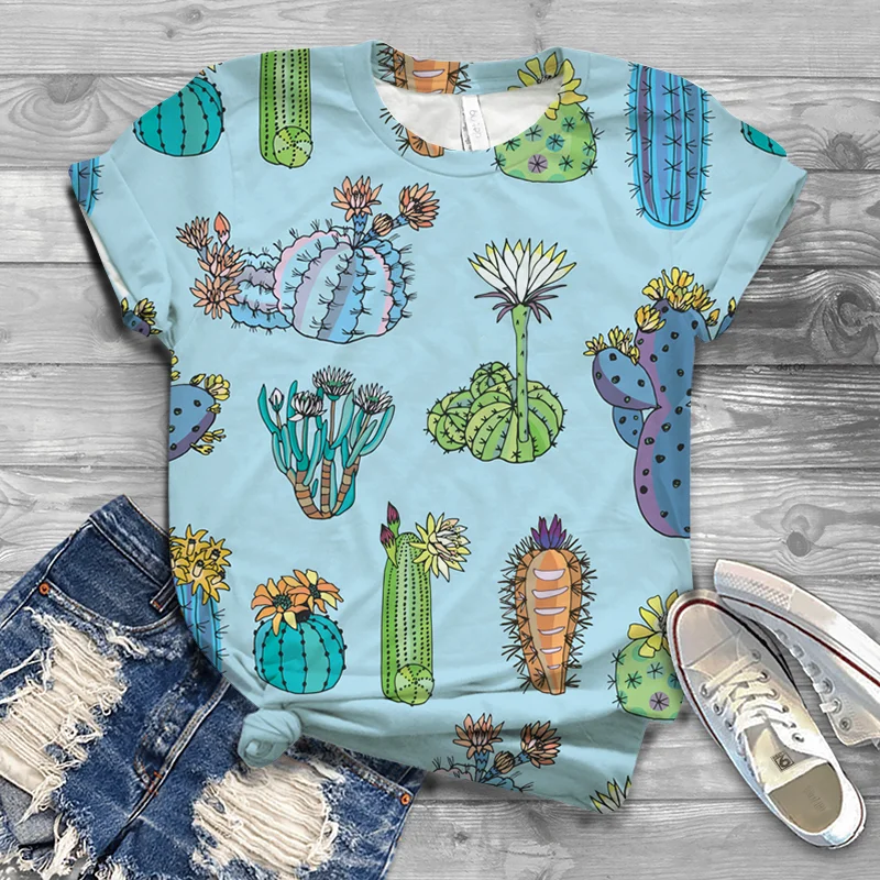 Summer 3D Print T Shirt Cactus Plant Bohemia Oversized Female Cloth Fashion Style Women Clothes T-Shirts Sexy Girls Tees Tops
Summer 3D Print T Shirt Cactus Plant Bohemia Oversized Female Cloth Fashion Style Women Clothes T-Shirts Sexy Girls Tees Tops