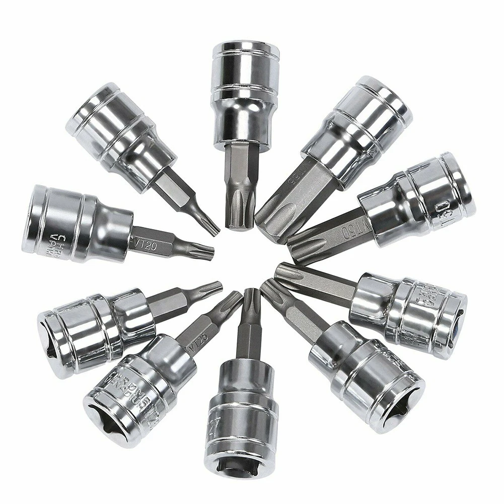 Bicycles Repair Socket Torx Bit 3/8inch Socket Bits End Locks Onto Drive Notched Drive Torx Star Screwdriver Bit
Bicycles Repair Socket Torx Bit 3/8inch Socket Bits End Locks Onto Drive Notched Drive Torx Star Screwdriver Bit