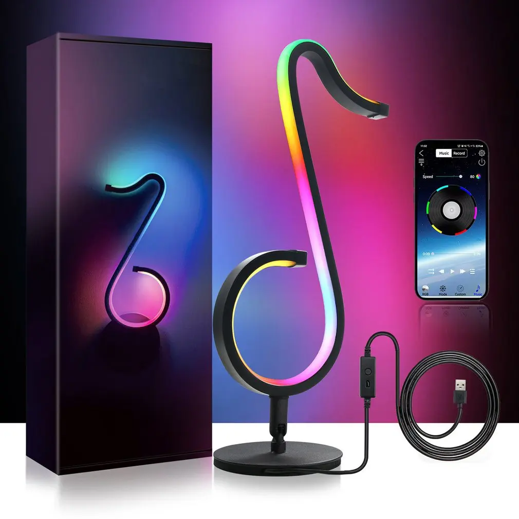 New Smart Musical Note Light RGB Symphony Table Lamp Bedside Wall Lamp Night Bedroom Bar Night Light APP Remote Control
New Smart Musical Note Light RGB Symphony Table Lamp Bedside Wall Lamp Night Bedroom Bar Night Light APP Remote Control