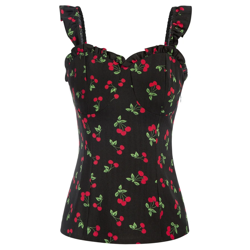 Belle Poque Women's Sleeveless Ruffle Strap Tank Top Slim Shirt 1950s Pin Up Slim Shirts Sweetheart Neckline Tops Summer Clothes
Belle Poque Women's Sleeveless Ruffle Strap Tank Top Slim Shirt 1950s Pin Up Slim Shirts Sweetheart Neckline Tops Summer Clothes