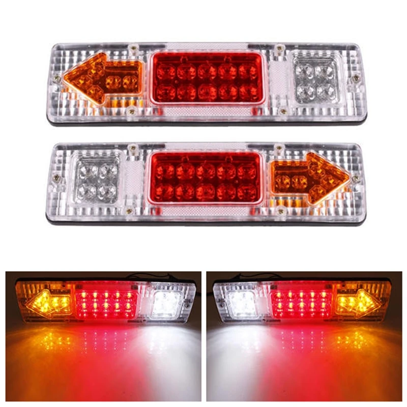 2 Pcs/set 12V Universal 19 LED Tail Rear Lights Trailer Stop Rear Reverse Backup Turn Indicator Lamp for Suits Trailers, Trucks
2 Pcs/set 12V Universal 19 LED Tail Rear Lights Trailer Stop Rear Reverse Backup Turn Indicator Lamp for Suits Trailers, Trucks