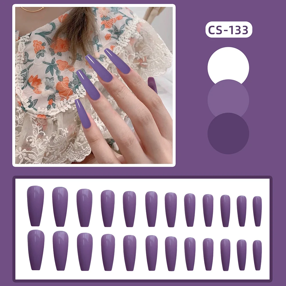 24 шт глянцевые темно-фиолетовые накладные ногти Ноготь для женщин и девочек
24 шт глянцевые темно-фиолетовые накладные ногти Ноготь для женщин и девочек