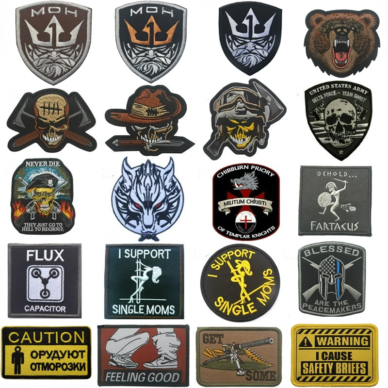 Skull Badges Embroidery Hook Insignia Patches Military Tactical Armbands Patch Clothes Accessories for Caps Backpacks
Skull Badges Embroidery Hook Insignia Patches Military Tactical Armbands Patch Clothes Accessories for Caps Backpacks