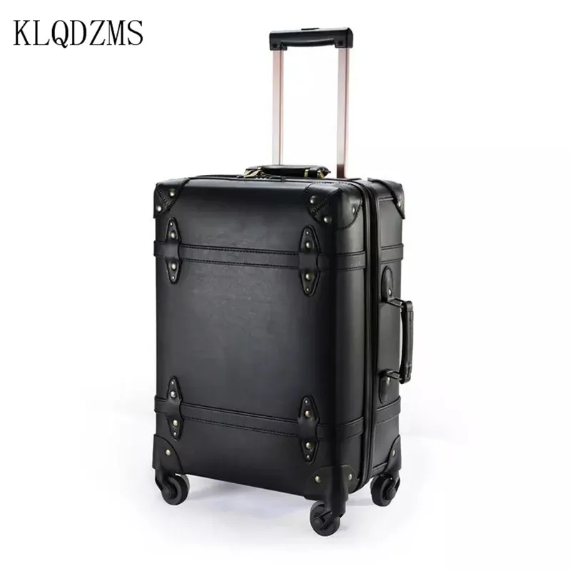 

KLQDZMS 20/24/28 inch Women's Luxurious Travel Suitcase Carry on Cabin Rolling Fashion Luggage ,Men's Stylish Suitcase Very Cool