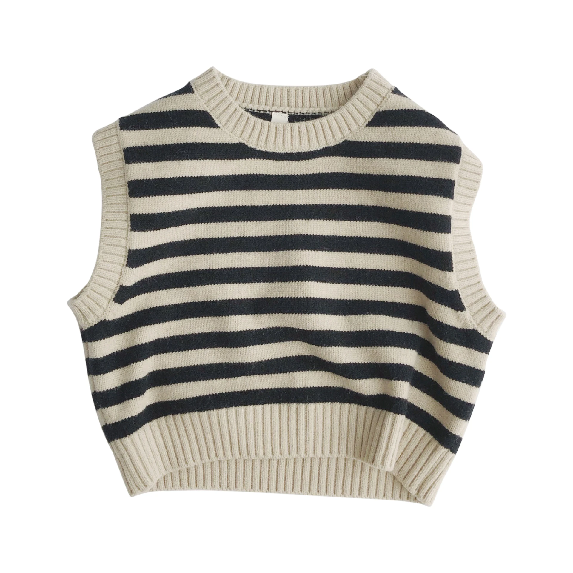 Spring New Girls pullover Vest Baby Black White Striped Vest Children Fashion Sleeveless Sweater Kids knitted Clothes 1-6 Year
Spring New Girls pullover Vest Baby Black White Striped Vest Children Fashion Sleeveless Sweater Kids knitted Clothes 1-6 Year