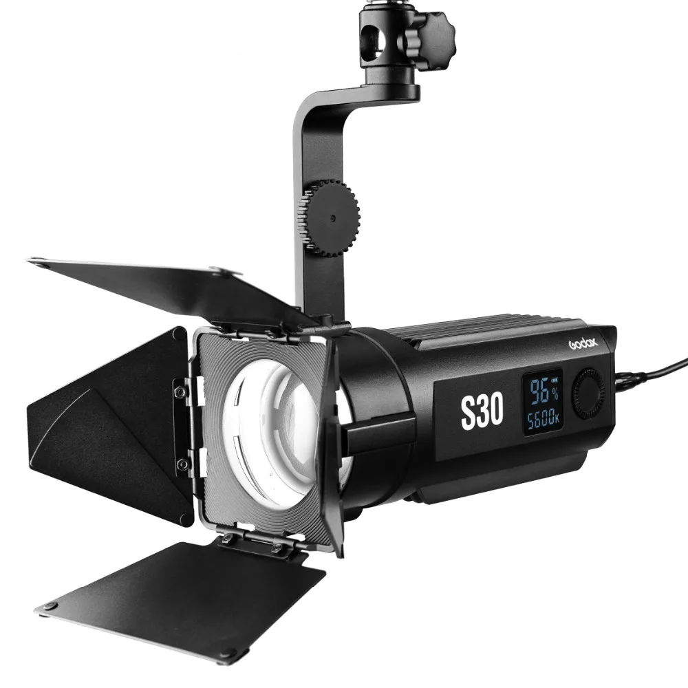 

Godox S30 30W LED Studio Light Focusing Led Light Spotlight With Barn Door For Photo Video Youtube Photography Lighting Camera