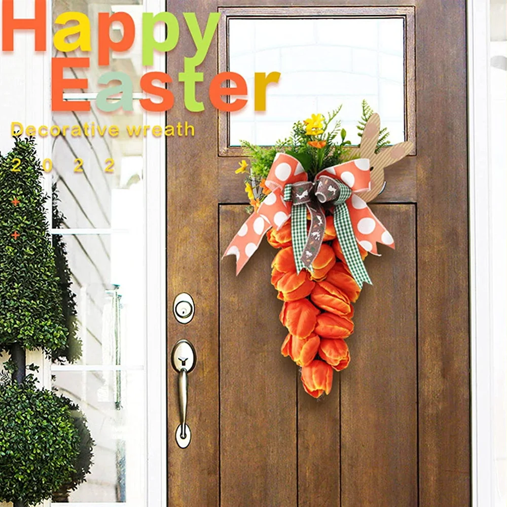 BalleenShiny Creative Tulip Carrot Garland Pendant Easter Bunny Simulation Flower Decoration Door Hanging Easter Home Decoration
BalleenShiny Creative Tulip Carrot Garland Pendant Easter Bunny Simulation Flower Decoration Door Hanging Easter Home Decoration