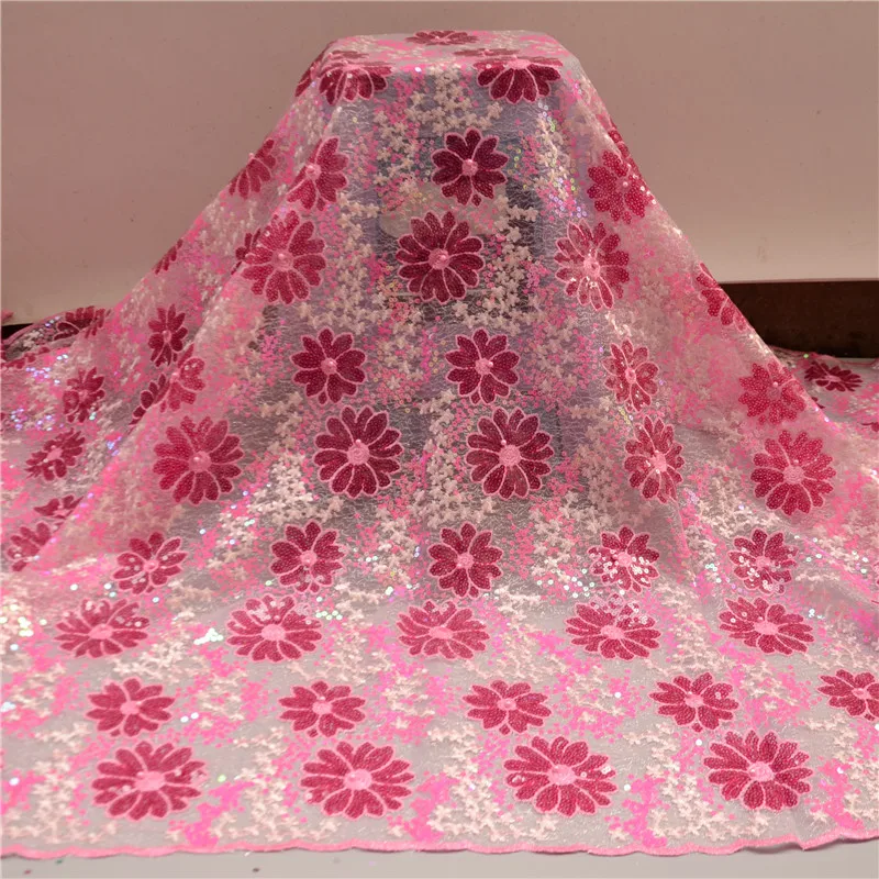 5 Yard Newest Hot Selling French Lace With Sequins African Tulle Cord Lace Net Embroidered Fabric For Wedding Party PS070904 
5 Yard Newest Hot Selling French Lace With Sequins African Tulle Cord Lace Net Embroidered Fabric For Wedding Party PS070904