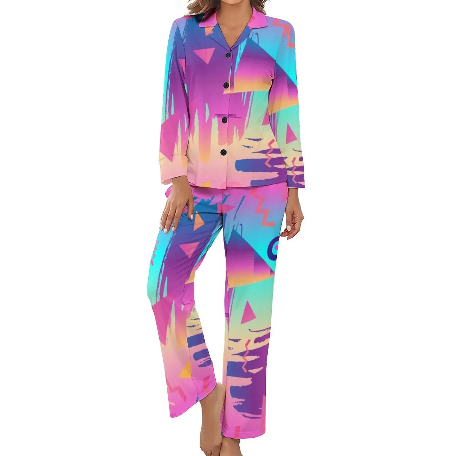 Пижама в стиле киберпанк Мемфис 70-х, мягкие пижамные комплекты из двух предметов с художественным принтом граффити, женский домашний костюм...
Пижама в стиле киберпанк Мемфис 70-х, мягкие пижамные комплекты из двух предметов с художественным принтом граффити, женский домашний костюм...