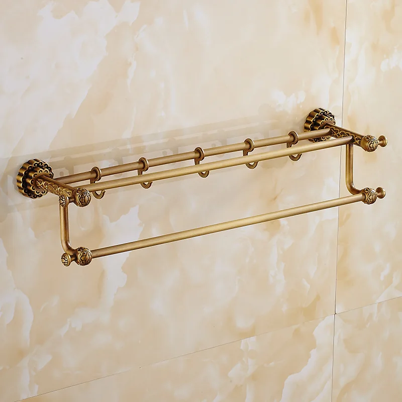 Vidric Towel Bars Solid Brass 2 Rails 5 Towel Hooks Bathroom Shelf Storage Hanger Towel Rack Wall Mounted Shelves Towel
Vidric Towel Bars Solid Brass 2 Rails 5 Towel Hooks Bathroom Shelf Storage Hanger Towel Rack Wall Mounted Shelves Towel