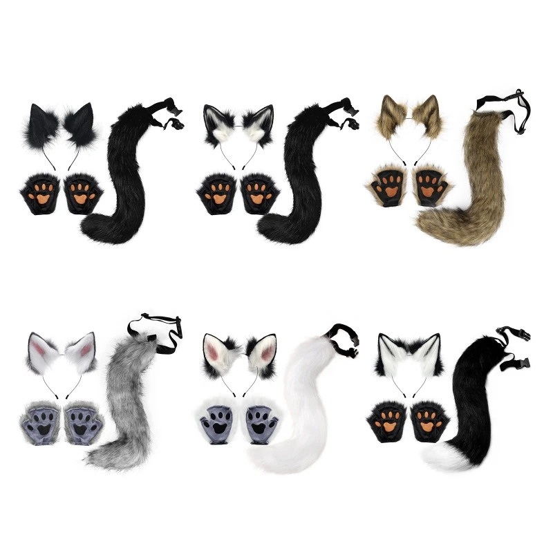 New style Fox Costume Set Fox Ears Tail Paw Animal Fancy Costume Kit Adult Halloween Props
New style Fox Costume Set Fox Ears Tail Paw Animal Fancy Costume Kit Adult Halloween Props