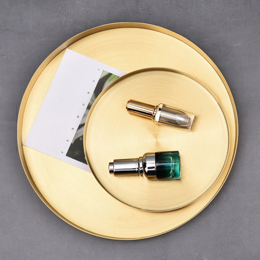 Decorative Round Tray Golden Jewelry Tray Cosmetic Tray Storage Box Suitable for Bathroom Dresser Beverage Tray Breakfast Tea
Decorative Round Tray Golden Jewelry Tray Cosmetic Tray Storage Box Suitable for Bathroom Dresser Beverage Tray Breakfast Tea