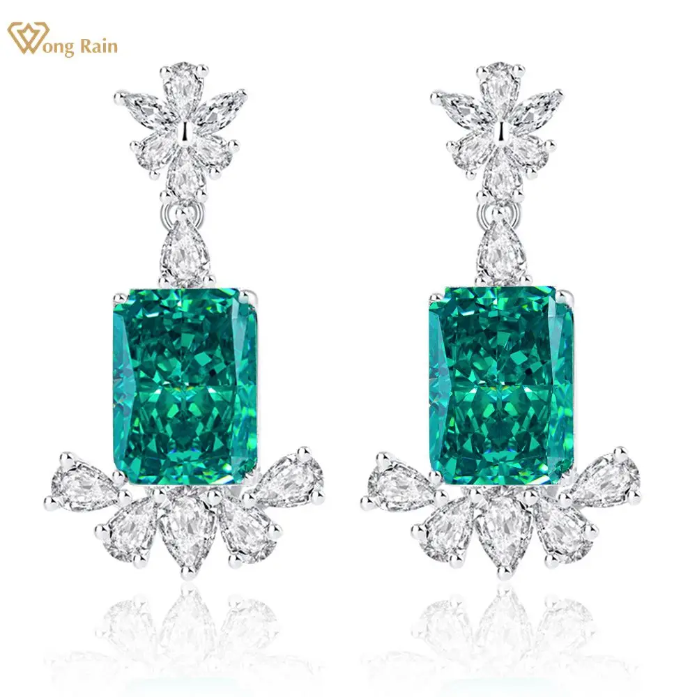 Wong Rain Luxury 925 Sterling Silver Crusehd Ice Cut Created Moissanite Gemstone Drop Dangle Earrings Fine Jewelry Wholesale
Wong Rain Luxury 925 Sterling Silver Crusehd Ice Cut Created Moissanite Gemstone Drop Dangle Earrings Fine Jewelry Wholesale