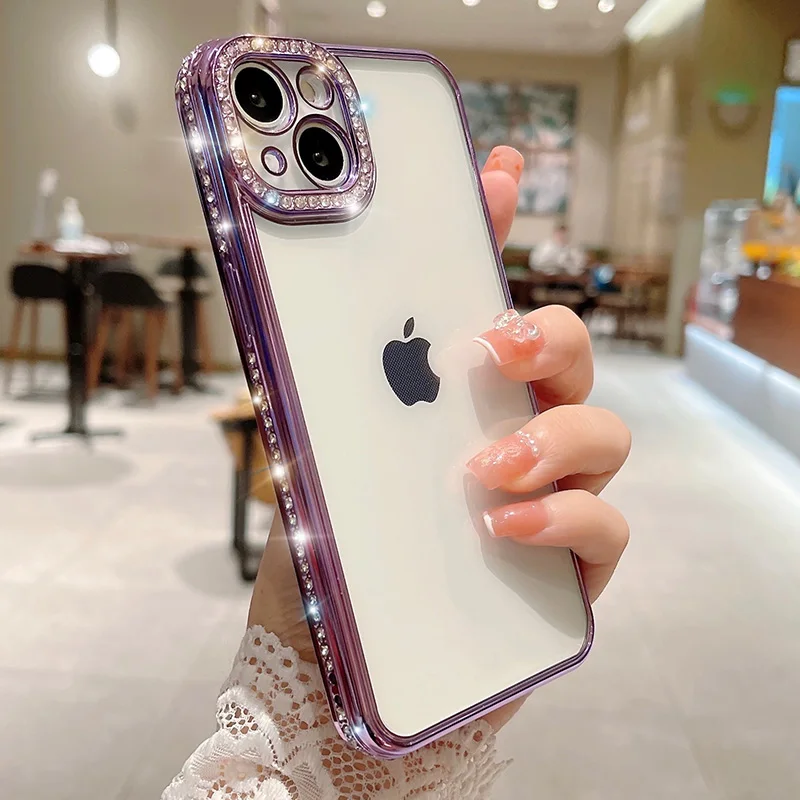Luxury Bling Crystal Rhinestone Bumper Case For iPhone 11 12 13 Xr Xs Max 7 8 Plus SE2 SE3 Transparent Plating Shockproof Cover
Luxury Bling Crystal Rhinestone Bumper Case For iPhone 11 12 13 Xr Xs Max 7 8 Plus SE2 SE3 Transparent Plating Shockproof Cover
