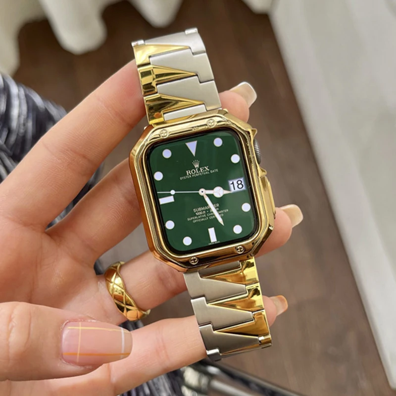 Latest Stainless Steel for Apple Watch Band 41mm 45mm Womens Strap for IWatch Series 7 41MM 45MM Modification Noble Metal Luxury
Latest Stainless Steel for Apple Watch Band 41mm 45mm Womens Strap for IWatch Series 7 41MM 45MM Modification Noble Metal Luxury