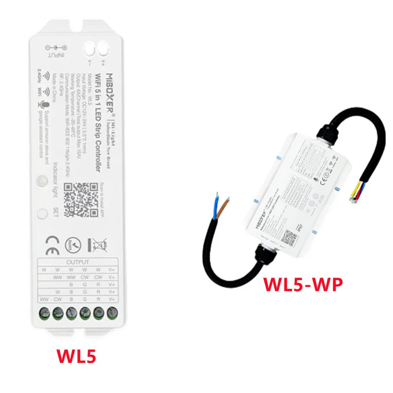Miboxer WL5 WL5-WP LED Strip Controller Dimmer Waterproof IP67 DC12V 24V For Single color/CCT/RGB/RGBW/RGB+CCT Strip Light Lamp
Miboxer WL5 WL5-WP LED Strip Controller Dimmer Waterproof IP67 DC12V 24V For Single color/CCT/RGB/RGBW/RGB+CCT Strip Light Lamp