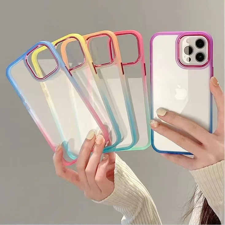 Colorful Gradient Platinum Lens Frame Phone Case for IPhone 14 13 11 12 Pro Max Transparency Tpu Shockproof Case Cover for 13 12
Colorful Gradient Platinum Lens Frame Phone Case for IPhone 14 13 11 12 Pro Max Transparency Tpu Shockproof Case Cover for 13 12