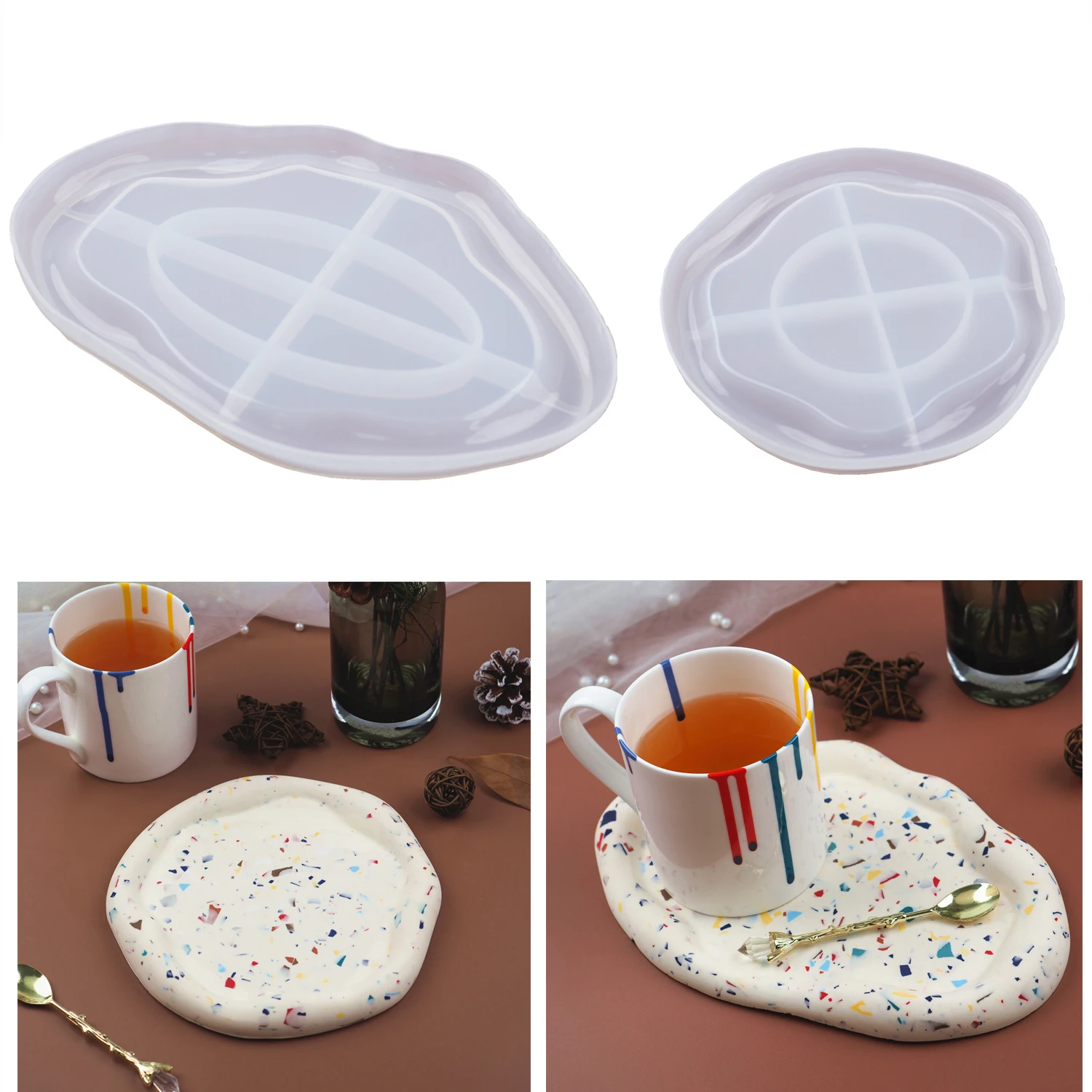 Irregular Cloud Plate Silicone Mold Tray Tea Coaster DIY Epoxy Resin Mold Plaster Crafts Jewelry Makeup Storage
Irregular Cloud Plate Silicone Mold Tray Tea Coaster DIY Epoxy Resin Mold Plaster Crafts Jewelry Makeup Storage