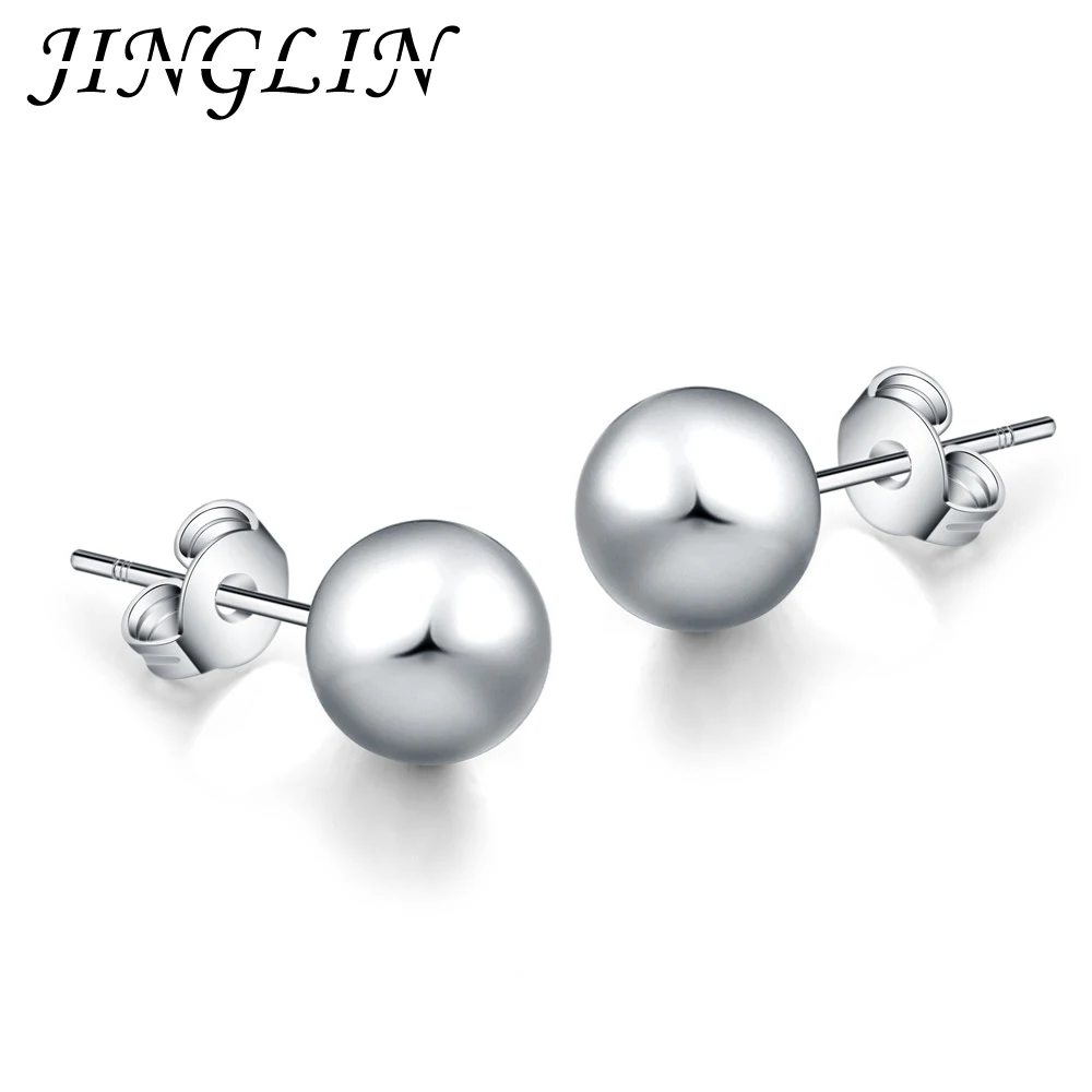 JINGLIN High Quality 925 Sterling Silver Jewelry Women Round Ball Stud Earrings Fashion Elegant Earings Wholesale 6mm/8mm/10mm
JINGLIN High Quality 925 Sterling Silver Jewelry Women Round Ball Stud Earrings Fashion Elegant Earings Wholesale 6mm/8mm/10mm