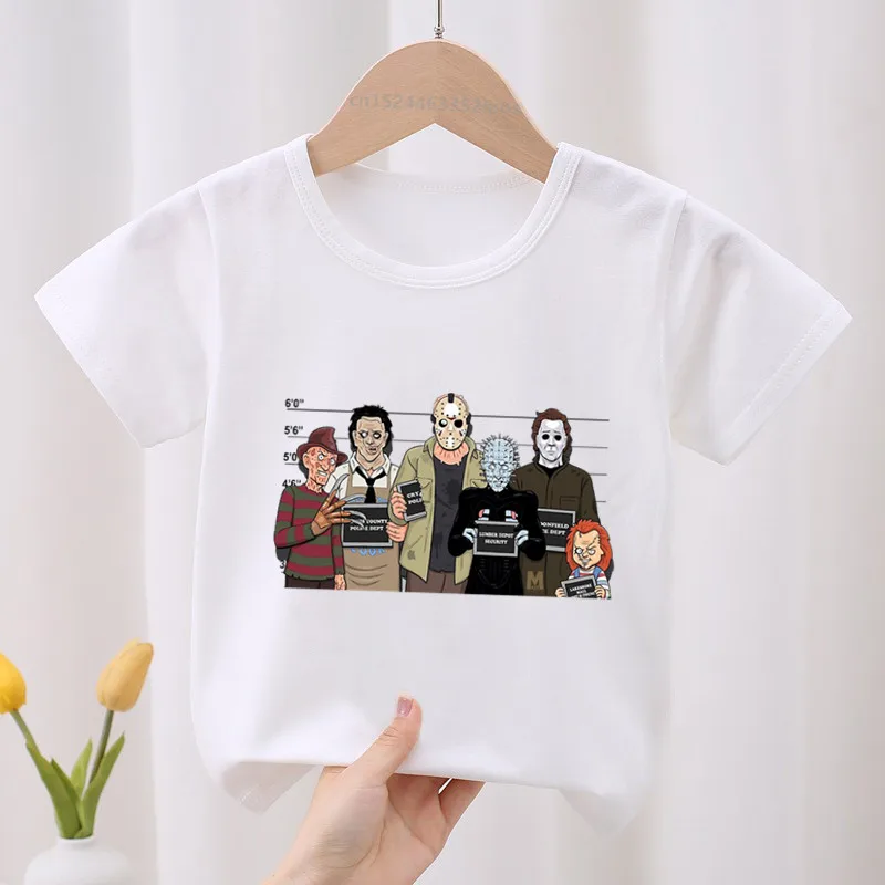 Kids T shirt Horror Movie Killer Chucky Jason Graphic Boys T-Shirts Halloween Baby Girls Clothes Funny Summer Children Tops
Kids T shirt Horror Movie Killer Chucky Jason Graphic Boys T-Shirts Halloween Baby Girls Clothes Funny Summer Children Tops