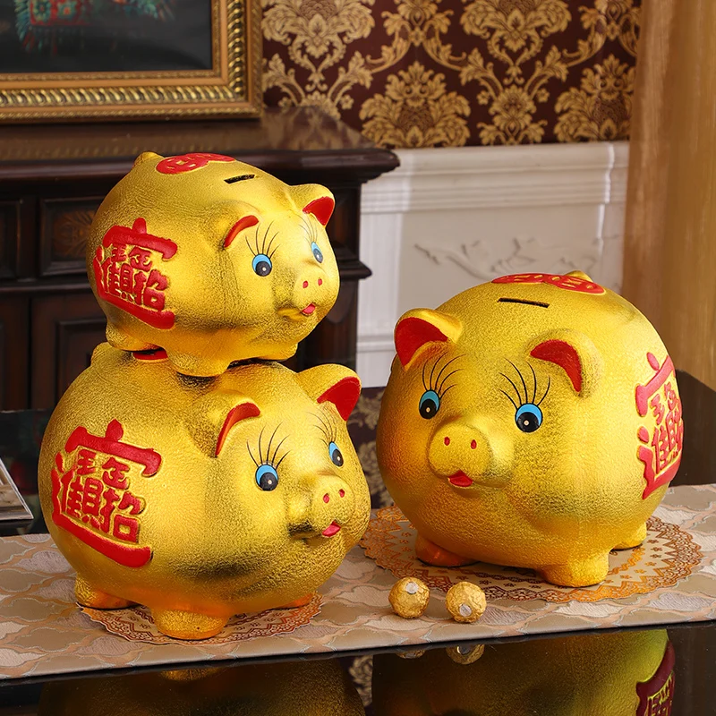Wedding Ceramic Money Box Storage Living Room Hidden Safe Secret Golden Pig Piggy Bank for Papper Money Ornament Home Decoration
Wedding Ceramic Money Box Storage Living Room Hidden Safe Secret Golden Pig Piggy Bank for Papper Money Ornament Home Decoration