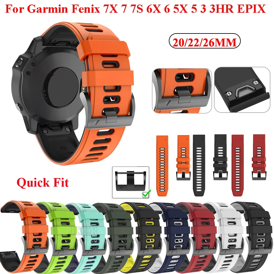 26 22mm Quickfit Watchband For Garmin Fenix 7 7S 7X 6S 6X Pro 3HR EPIX Silicone Easyfit Wrist Band Fenix 6 5 5S 5X Plus Bracelet
26 22mm Quickfit Watchband For Garmin Fenix 7 7S 7X 6S 6X Pro 3HR EPIX Silicone Easyfit Wrist Band Fenix 6 5 5S 5X Plus Bracelet