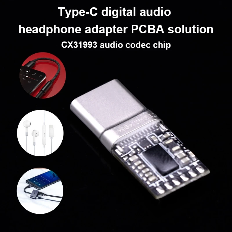

Type-C Digital Audio Module In-Line Headphone Solution CX31993 For Xiaomi Samsung Ipad Adapter Module